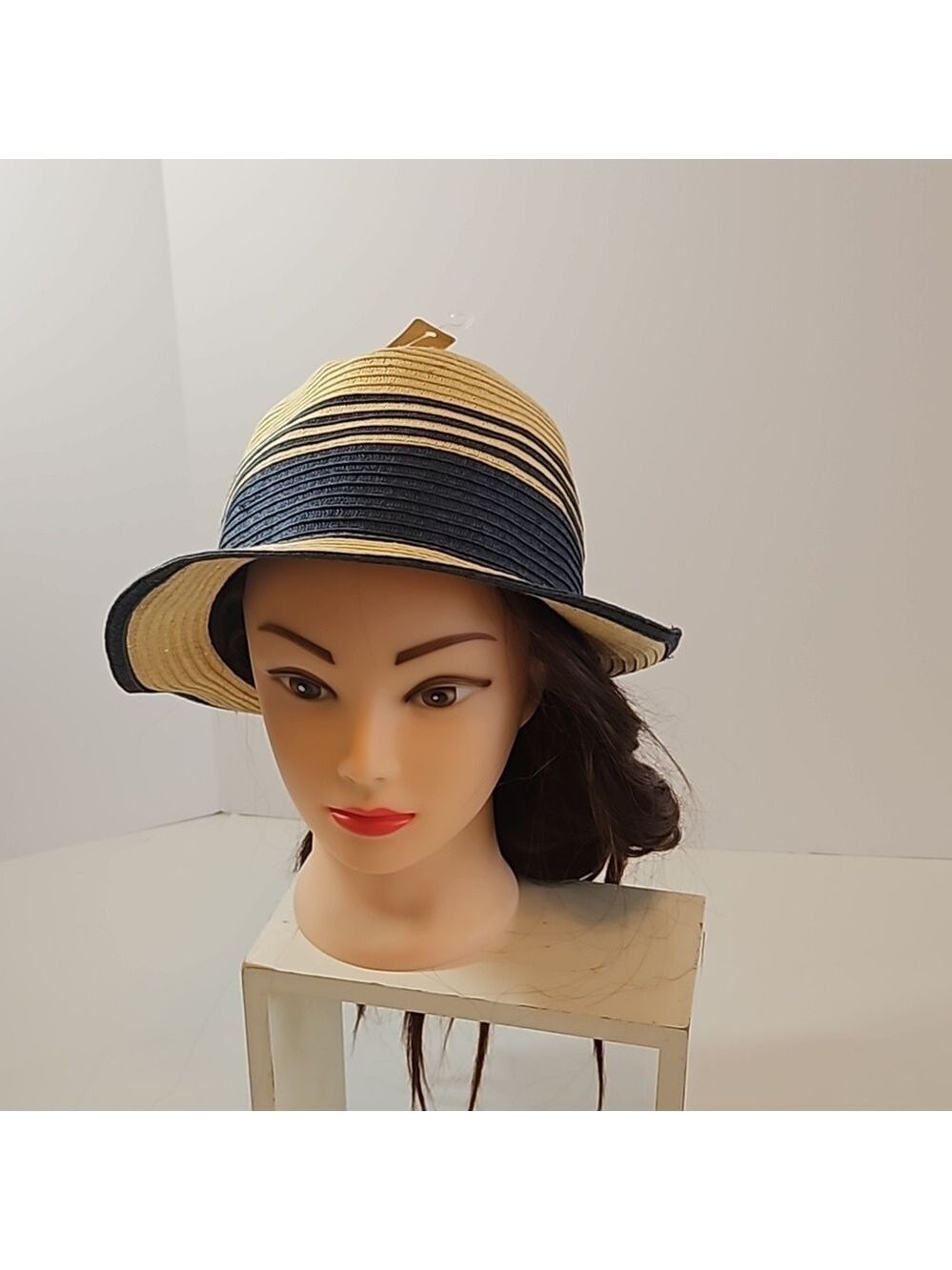 Summer Fedora Hat 100% paper straw Unisex black detail British Style Handmade - Picture 8 of 17